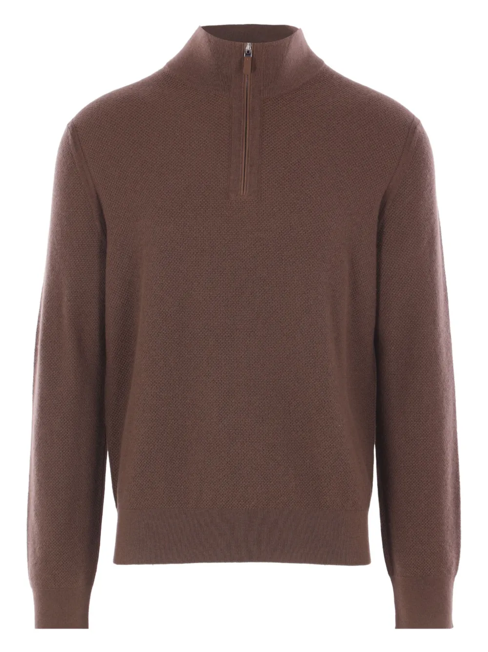 

Кашемировый свитер на молнии Zegna, коричневый