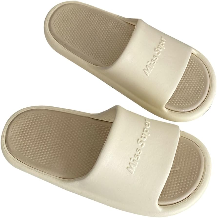 

Летние тапочки для женщин и мужчин, нескользящие домашние шлепанцы, душевые сандалии с мягкой подкладкой, быстро сохнущие для ванной Rungion, бежевый