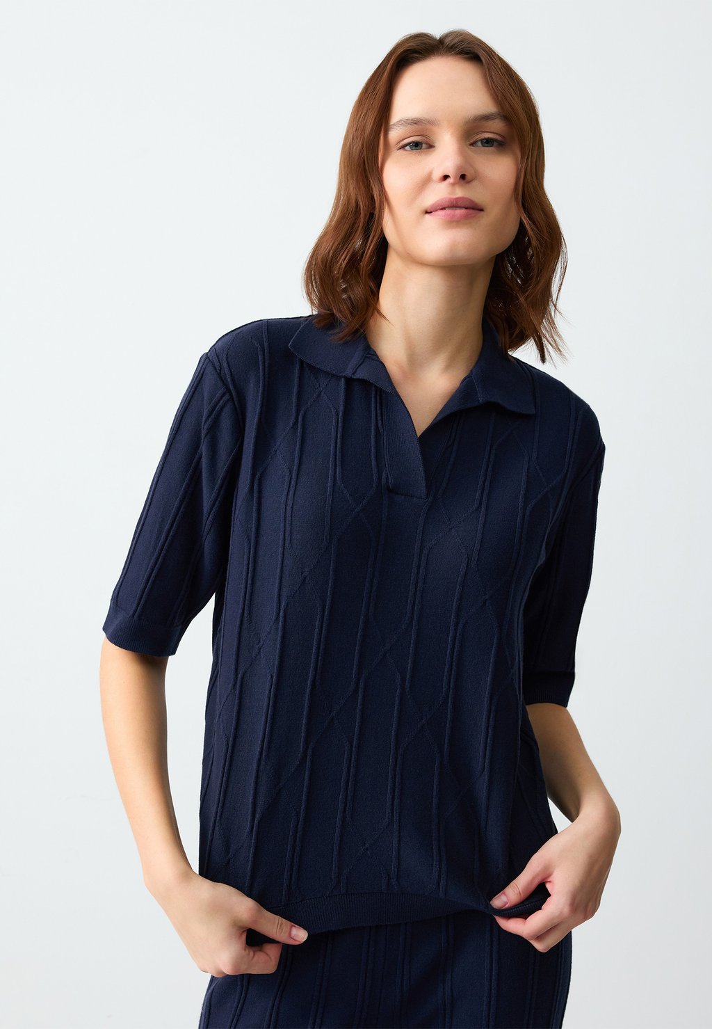 

Рубашка поло SHORT SLEEVE COLLAR PATTERNED Jimmy Key, темно-синий