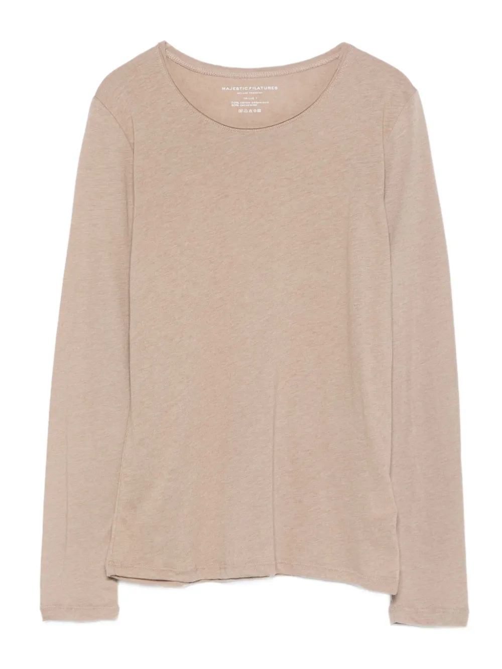 

Джемпер с длинными рукавами и круглым вырезом Majestic Filatures, нейтральный