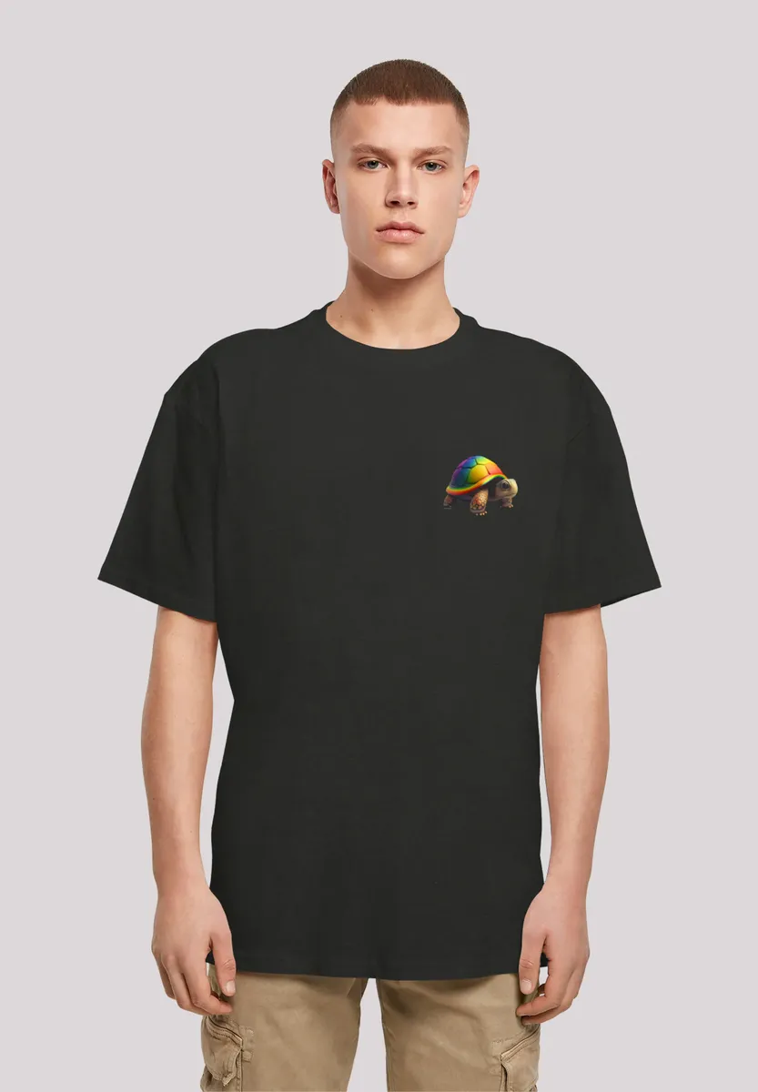 

F4NT4STIC Футболка "Rainbow Turtle OVERSIZE TEE", принт, черный