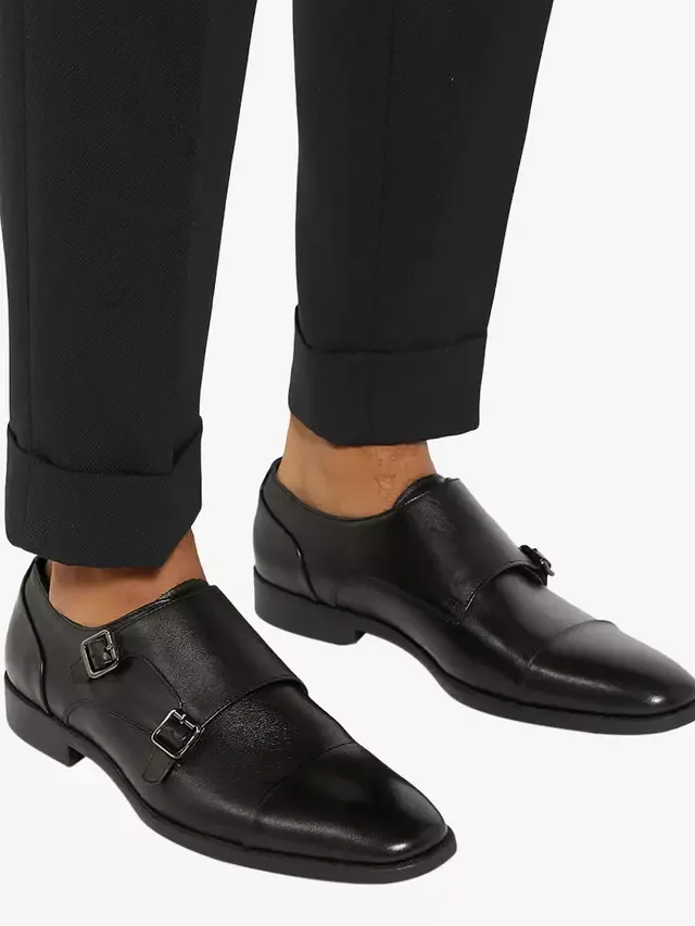 Туфли-монки Satchin Wide Fit из кожи с гибкой подошвой и защитным носком, черные Dune London — фото 2