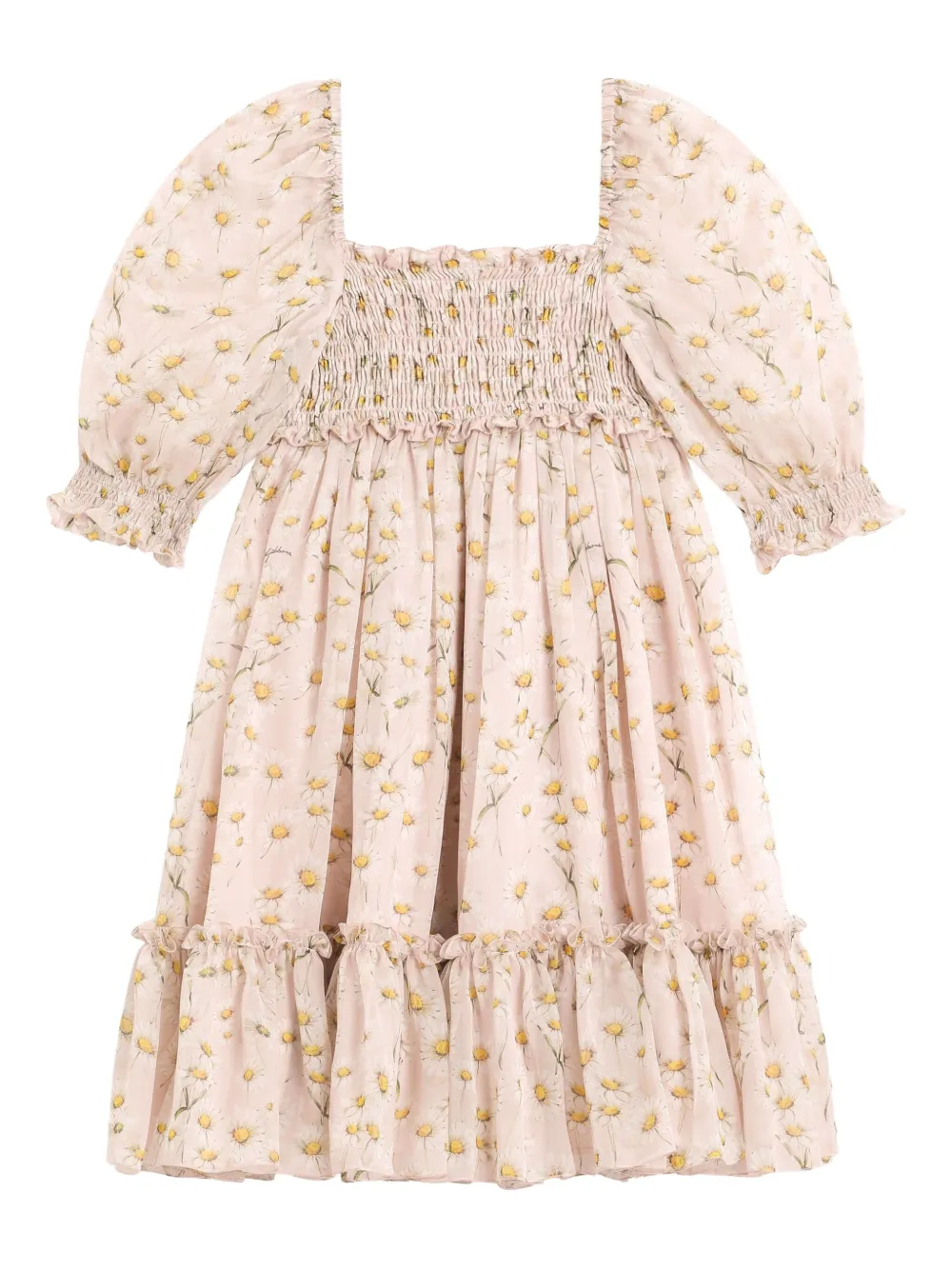 

Ярусное платье с объемными рукавами Dolce & Gabbana Kids, нейтральный