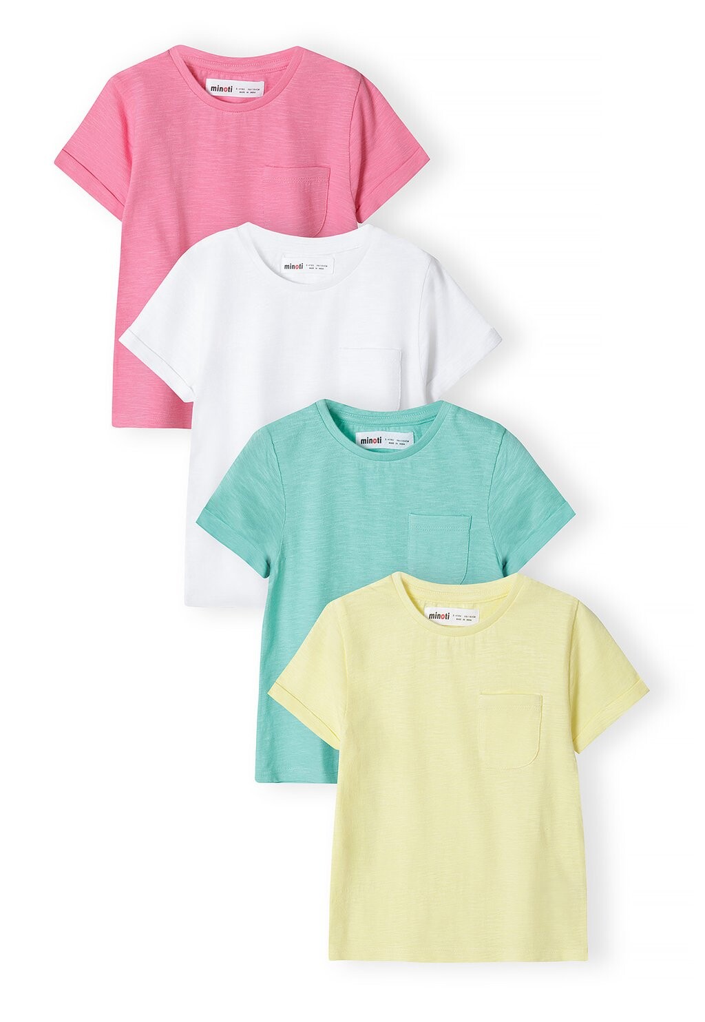 

Футболка с принтом 4 Пакета MINOTI, цвет pink white green yellow