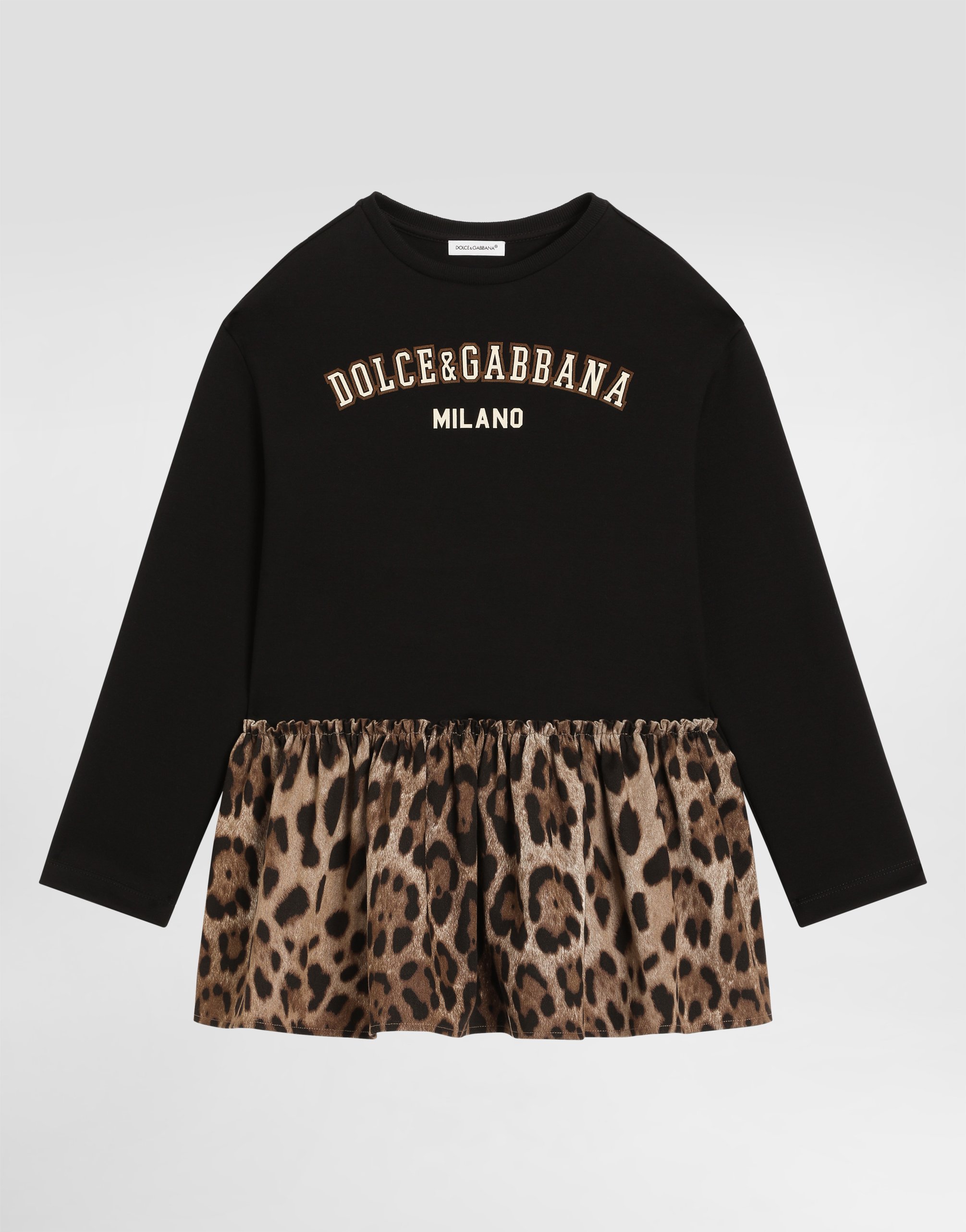 

Платье с леопардовым принтом DOLCE & GABBANA, мультиколор