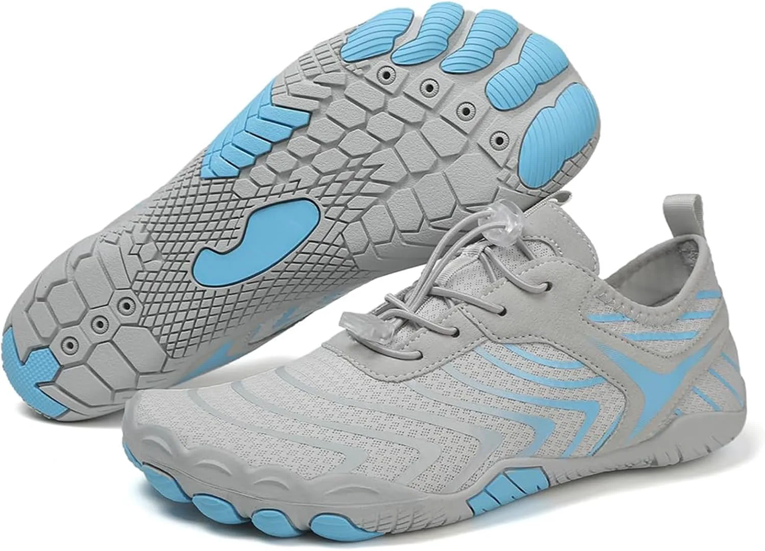 Обувь Footwear Pro Hike Barefoot для женщин и мужчин с широкой носочной частью, здоровая и нескользящая, дышащая, для босоногой ходьбы, пляжа, бассейна, плавания, серфинга, прогулок, походов и бега по тропам Generic, серый