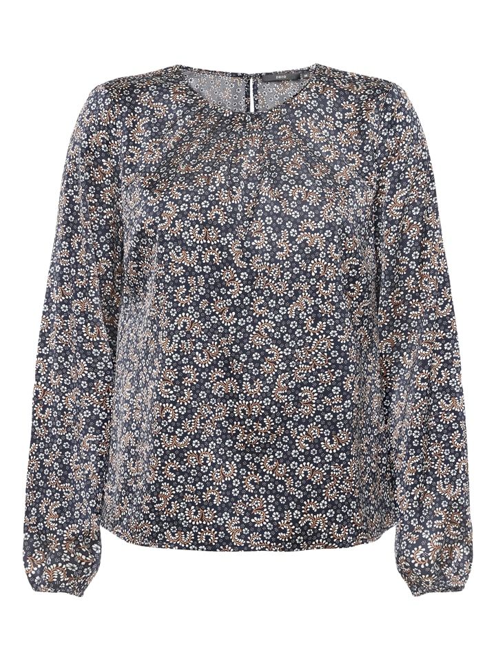 

Zero Атласная блузка с принтом, темно-сине-кремового цвета