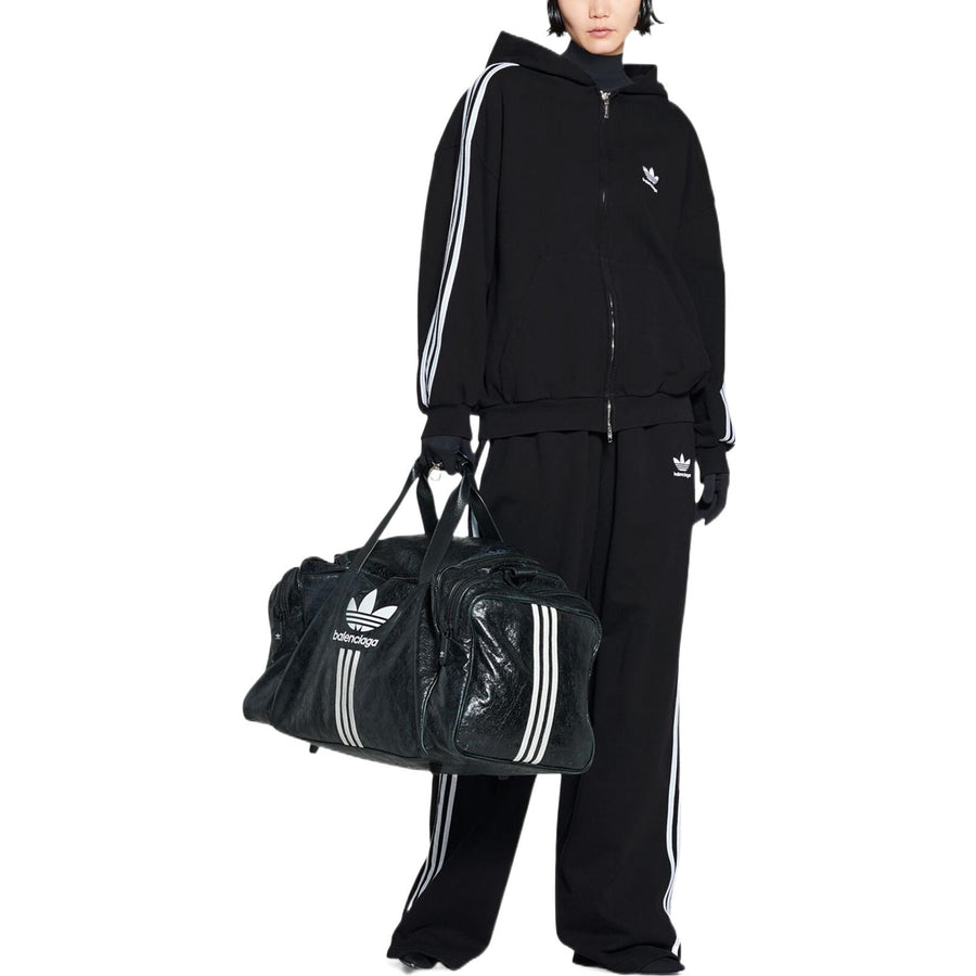 Куртка Balenciaga x adidas Zip-Up Hoodie 'Black White', черный — фото 3
