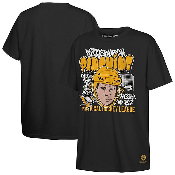Футболка с карикатурой Sidney Crosby Pittsburgh Penguins черная Mitchell & Ness