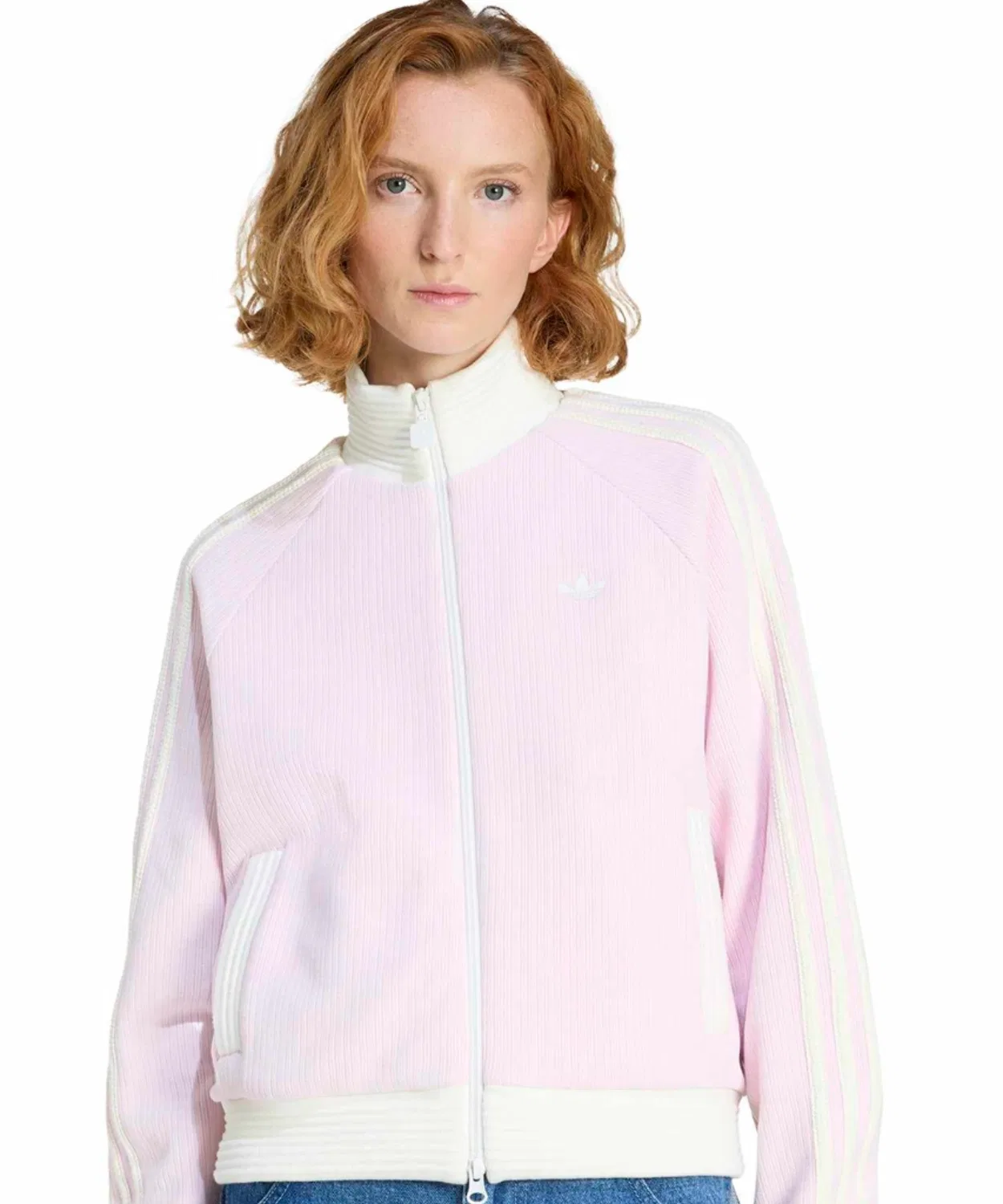 Толстовка adidas Velour Knit Track Top розовая