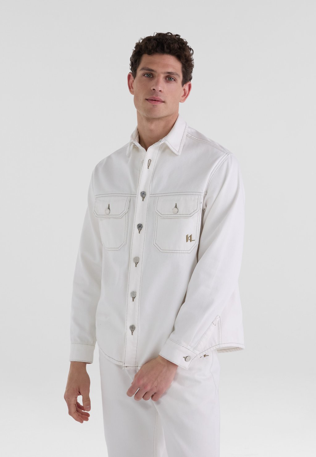 

Рубашка CONTRAST STITCH KARL LAGERFELD, белый
