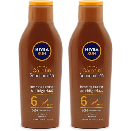 

Nivea Sun Lotion Carotene 6 Intense Tan Silky Skin UVA UVB Protection 200мл, Коричневый, Nivea Sun Lotion Carotene 6 Intense Tan Silky Skin UVA UVB Protection 200мл