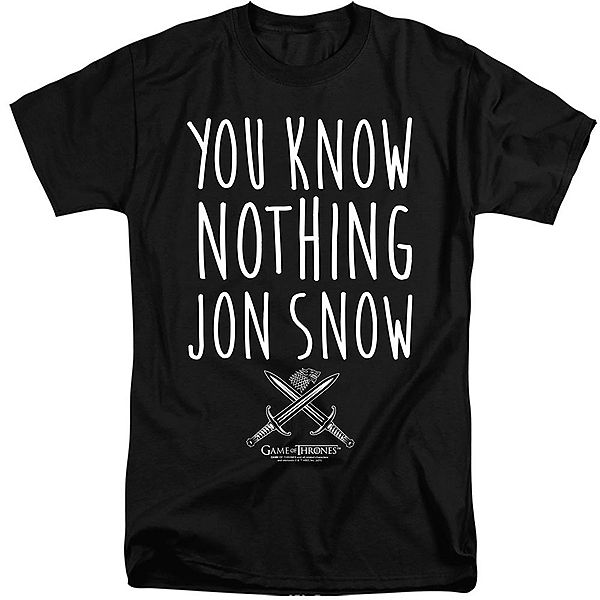 

Футболка с длинным рукавом Game of Thrones You Know Nothing Jon Snow для взрослых Licensed Character