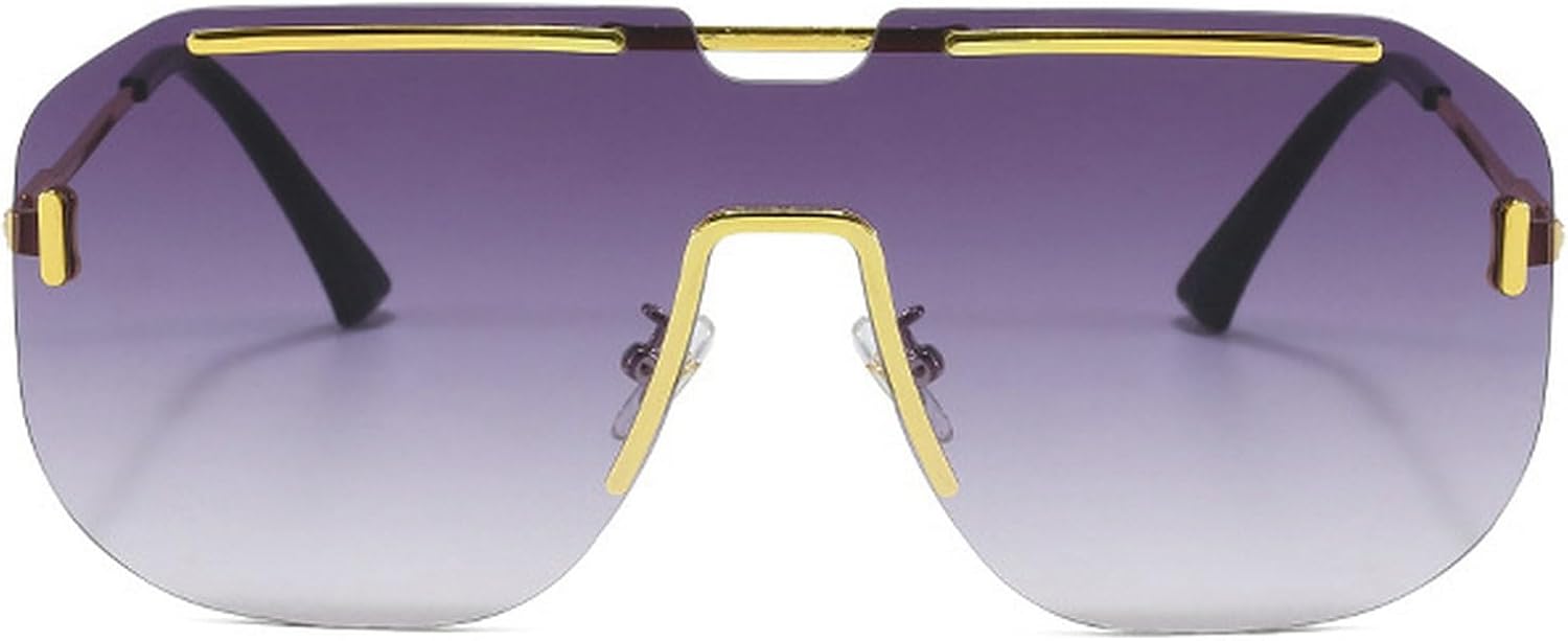 

Большие квадратные солнцезащитные очки для женщин, модные очки 2025 года с плоской верхней частью и градиентными линзами, цельные очки для мужчин, ретро-очки без оправы mincl, Gray