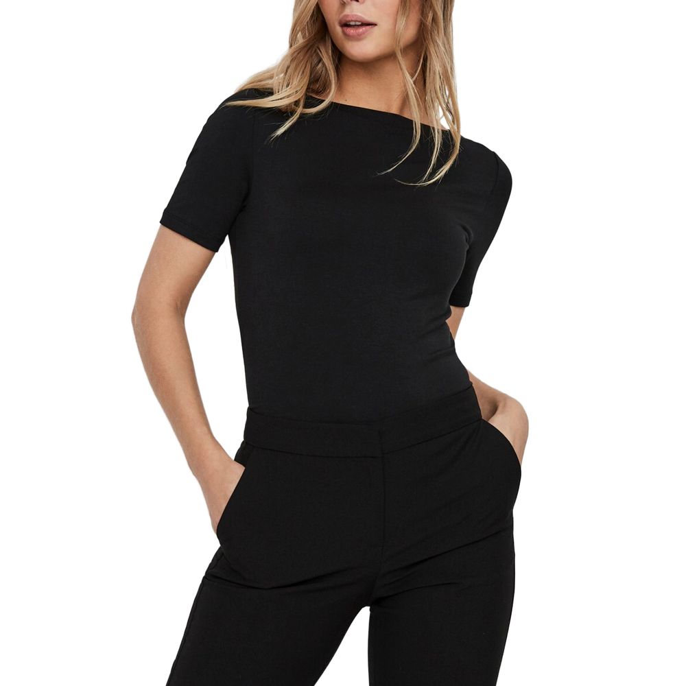 

Черные вискозные топ и футболка Vero Moda