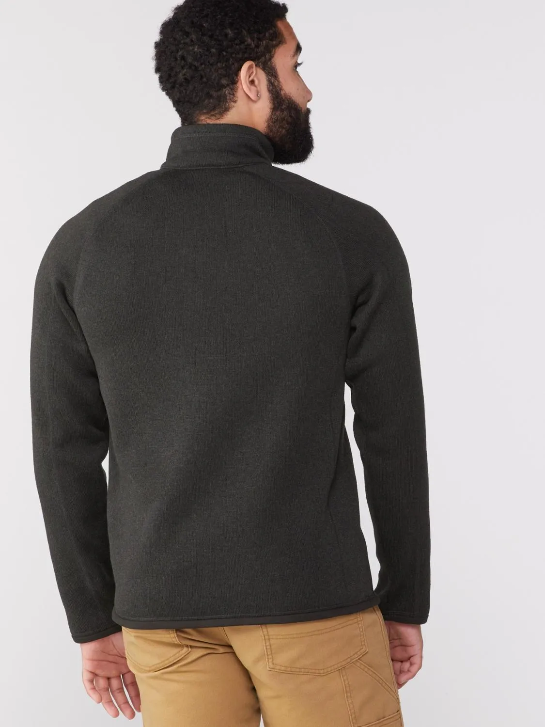 Лучший свитер с четвертью молнии флисовая толстовка Patagonia, Black — фото 3