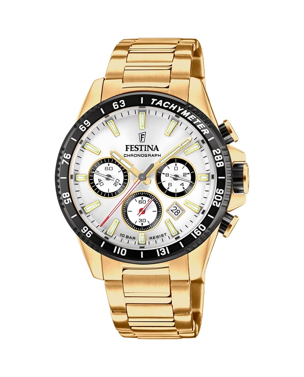 

Мужские часы F20634/1 Timeless Chronograph из золотой стали Festina, золотой
