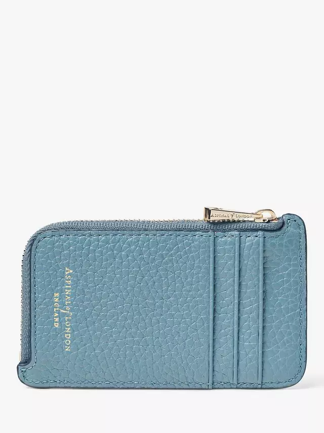 

Картхолдер Aspinal of London Pebble Leather Zipped Coin and, цвет cornflower