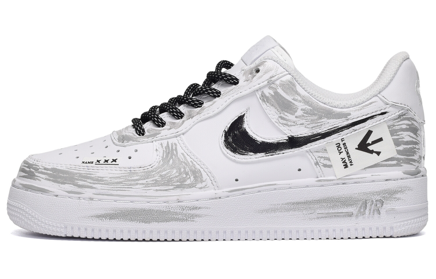 

Кроссовки Nike Air Force 1 Skateboarding Shoes Men Low-top Black/white/gray, черный/белый/серый