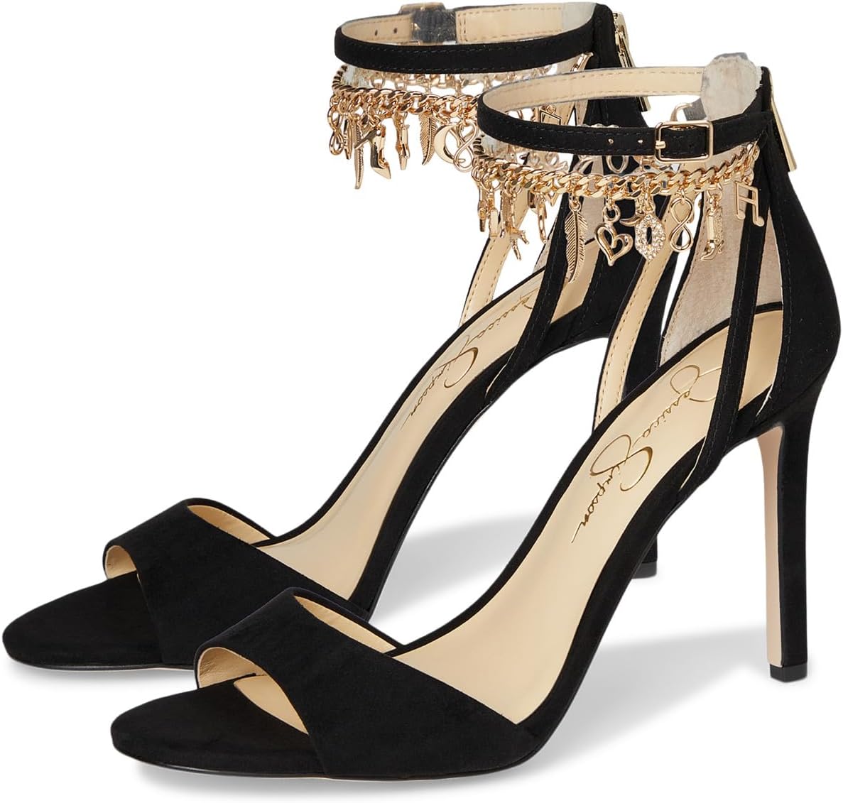 Туфли Jessica Simpson Women's Jetser Chain Medallion Heeled Sandals, Black