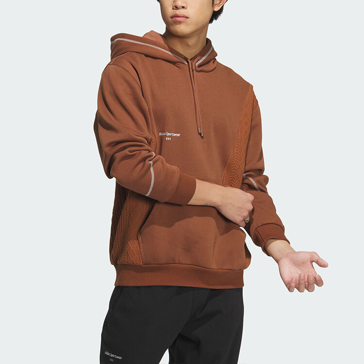 Толстовка Lounge Мужская коричневая Adidas, коричневый — фото 4