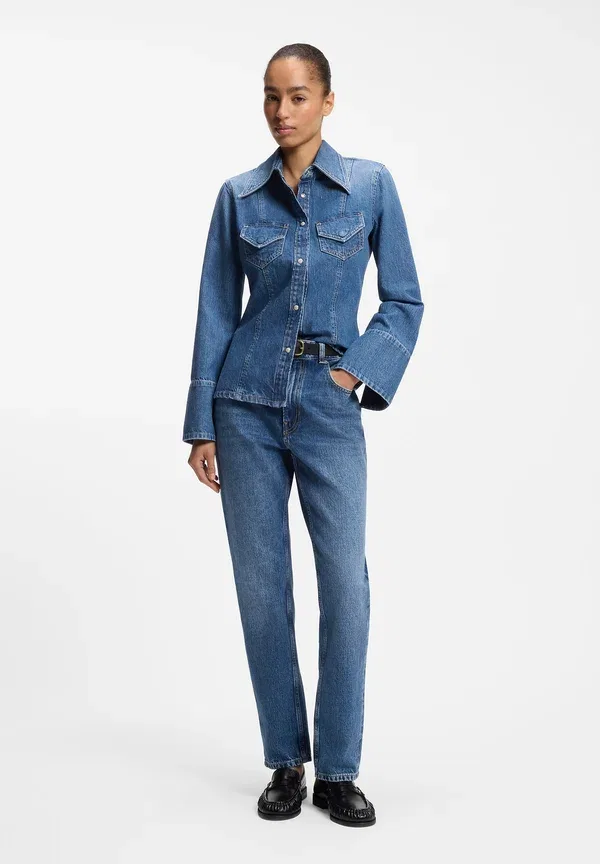 Джинсы Boss C_Ada slim hr 2.0 straight leg jeans, темно-синий — фото 2