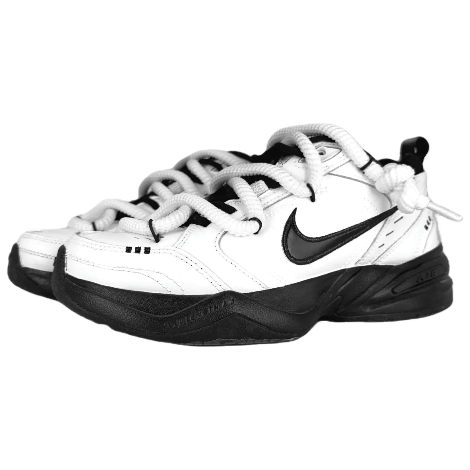 Nike Air Monarch 4 Slip Resistant Abrasion Resistant Low top Chunky Sneakers Unisex Black White — фото 4