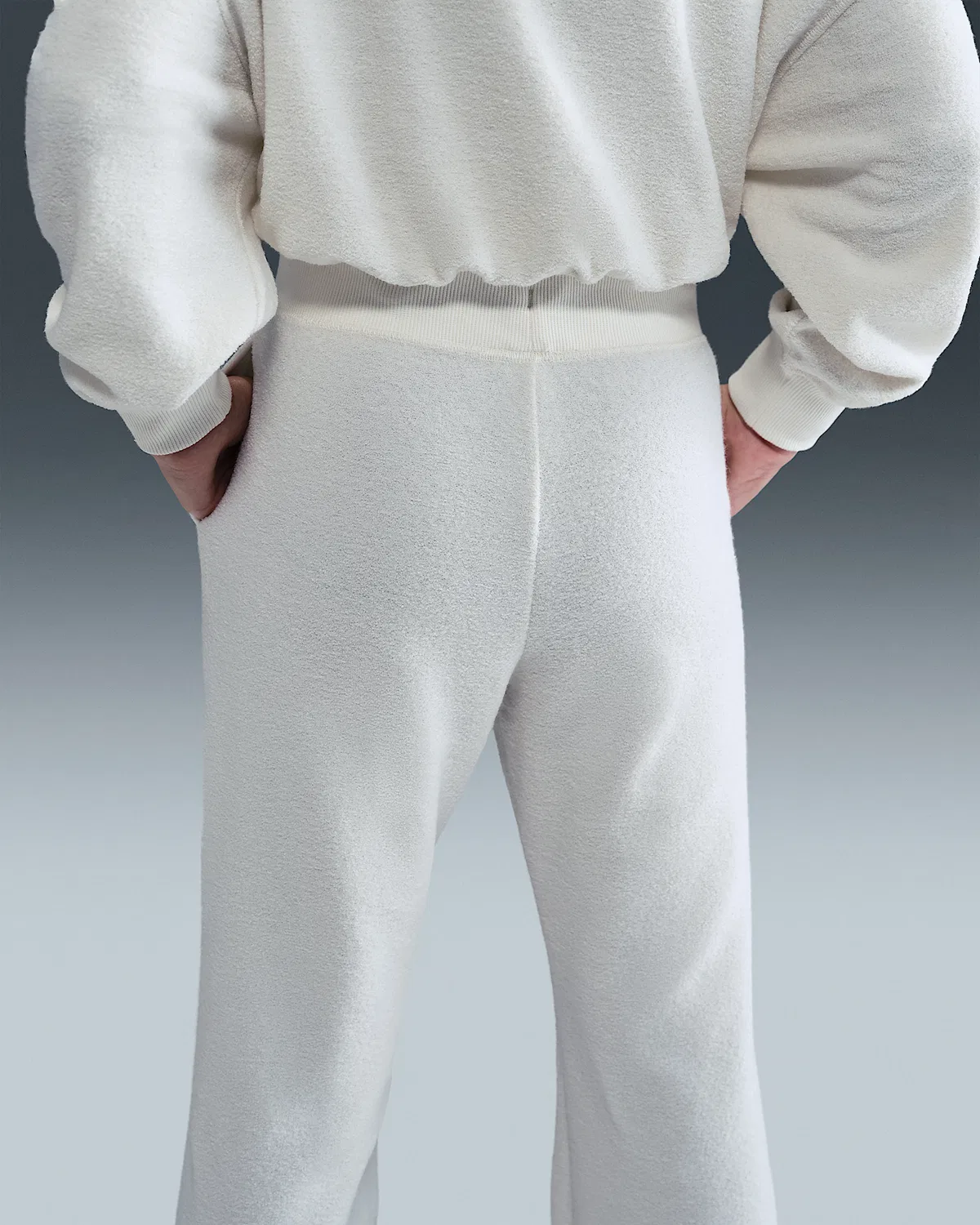 Детские (для девочек) флисовые штаны Nike Sportswear, Soft Pearl/White — фото 3