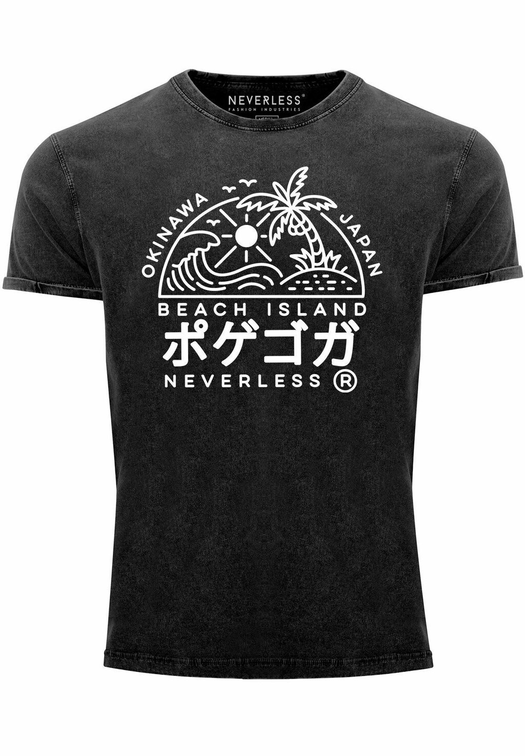 

Футболка с принтом VINTAGE JAPAN OKINAWA BEACH ISLAND SCHRIFTZEICHEN P Neverless, черный