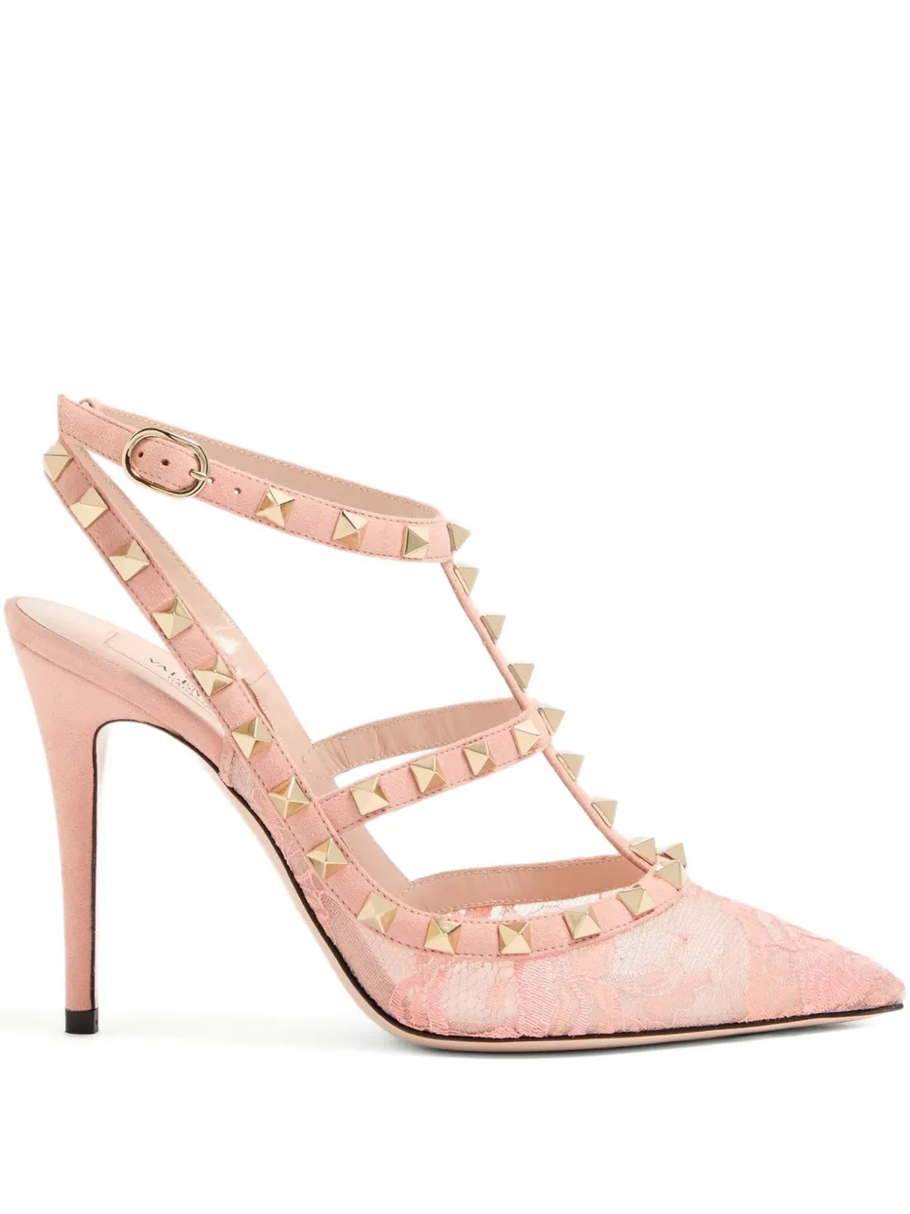 Туфли-лодочки Rockstud на шнуровке с заклепками, каблук 100 мм VALENTINO GARAVANI