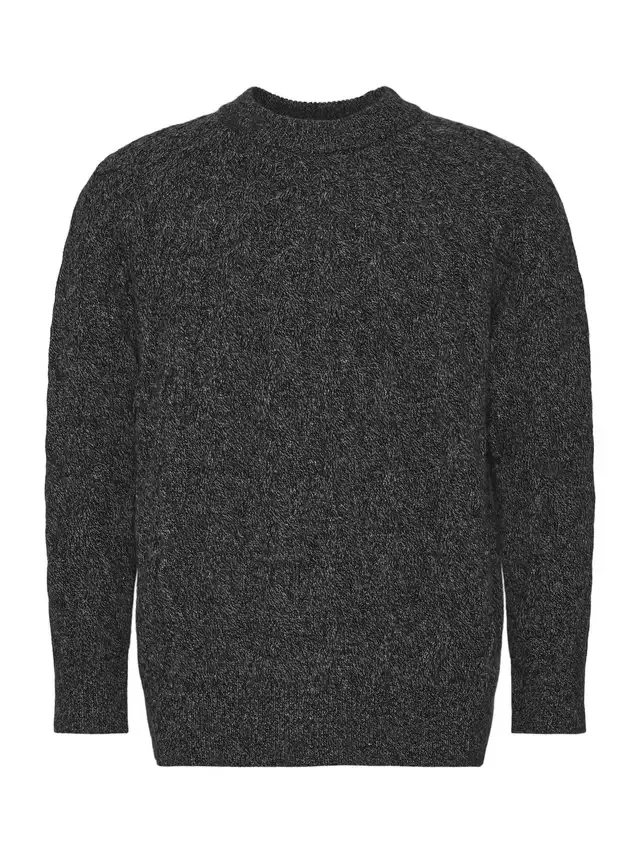 Вязаный джемпер из смеси овечьей шерсти, средне-серый меланж Calvin Klein