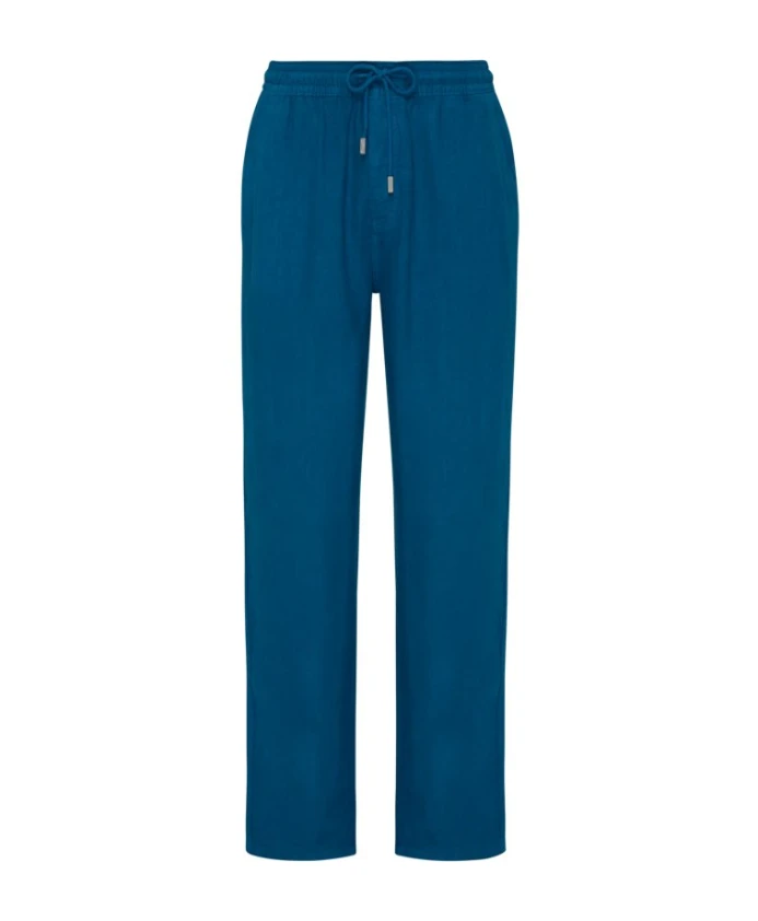 

Мужские широкие брюки из плотной льна. Vilebrequin, синий