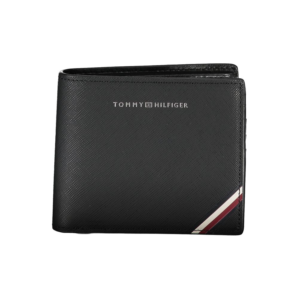 

Черный кожаный мужской кошелек Tommy Hilfiger