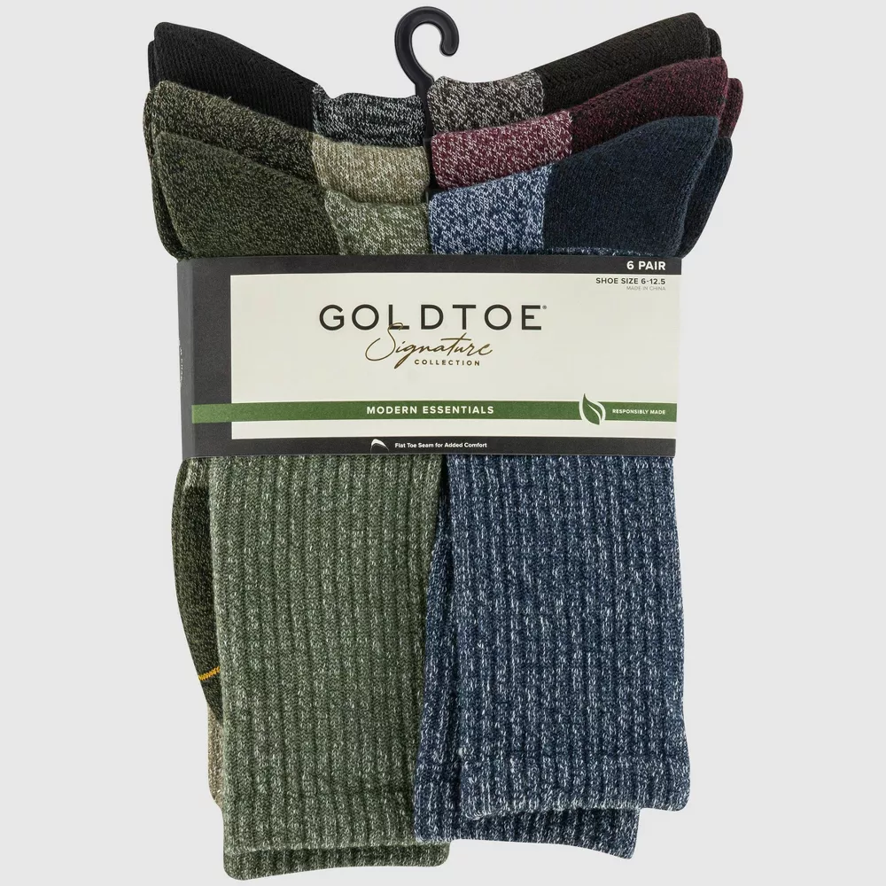 

Мужские носки Signature Gold by GOLDTOE Outdoor Cushion Crew Socks 6 пар
