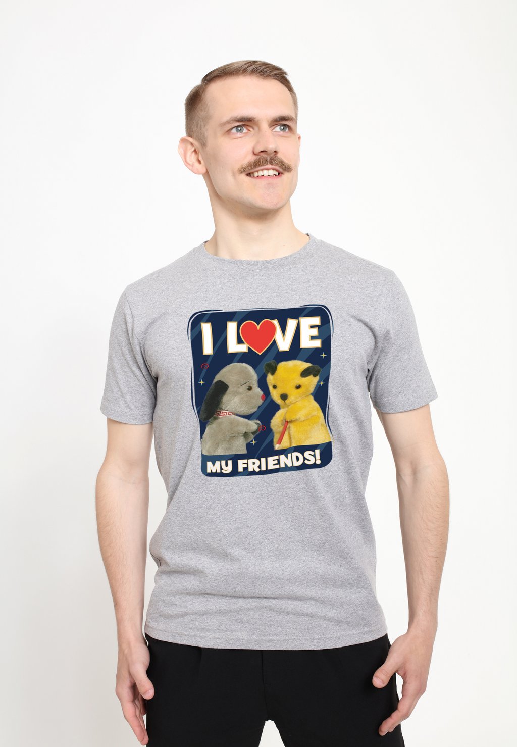 

Футболка с принтом SOOTY I LOVE MY FRIENDS Henry Tiger, цвет Heather Grey