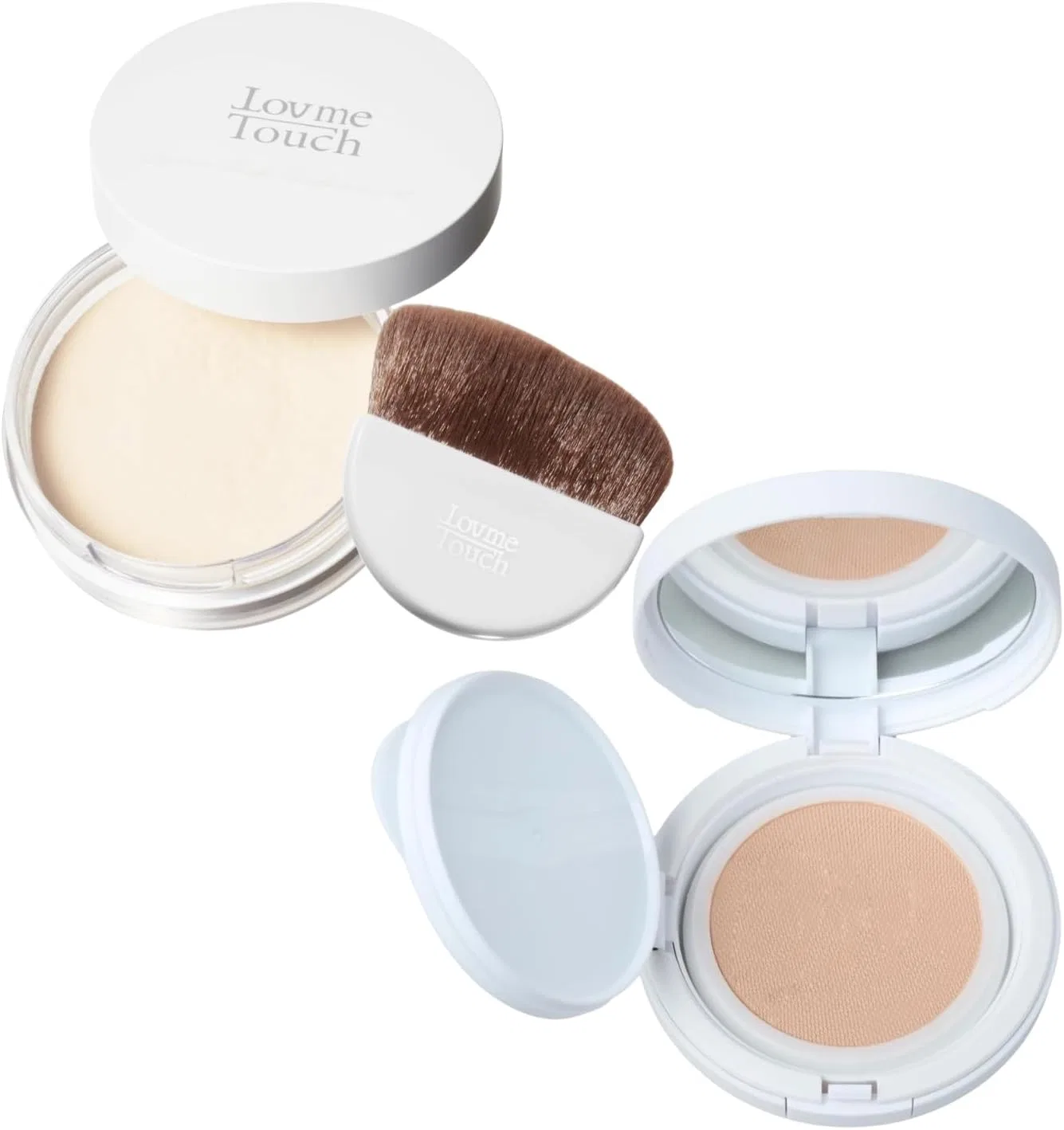 Пудра для лица Ultra Light Diffusing UV Powder + Тональный крем Mesh Cream Foundation N10, Love Me Touch, набор 2 предмета