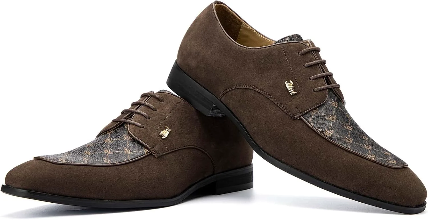 

Мужские оксфорды JITAI Мужские повседневные классические туфли Шнуровка Модные официальные туфли, коричневый