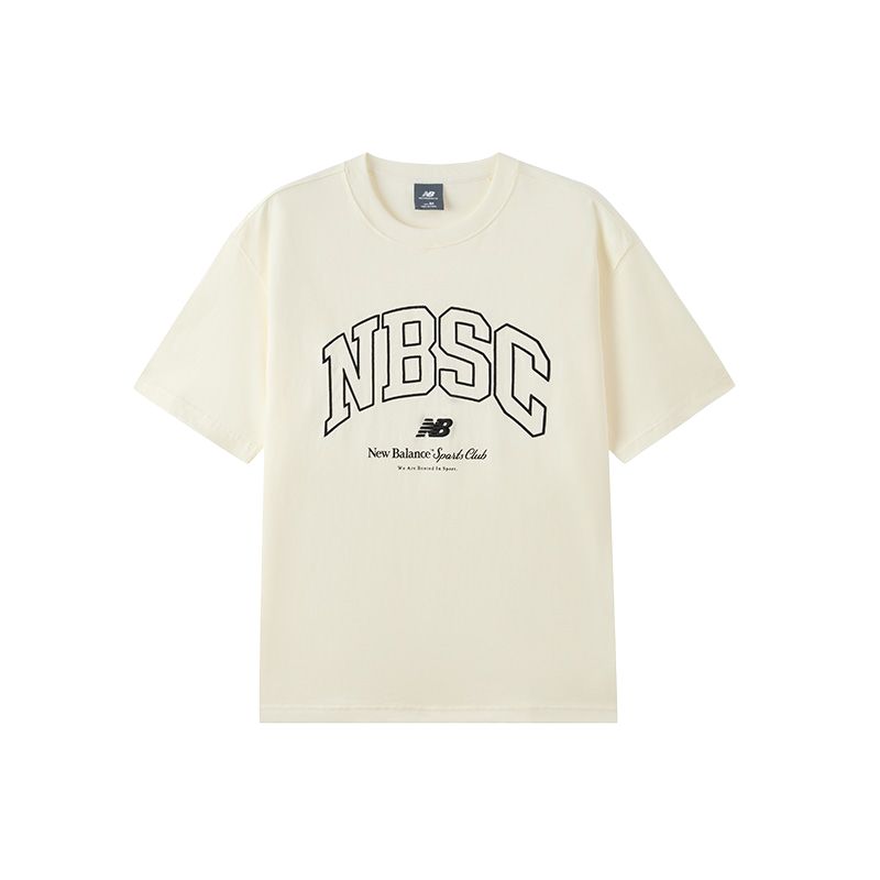 

New Balance Футболка мужская цвета слоновой кости White, Бежевый, New Balance Футболка мужская цвета слоновой кости White