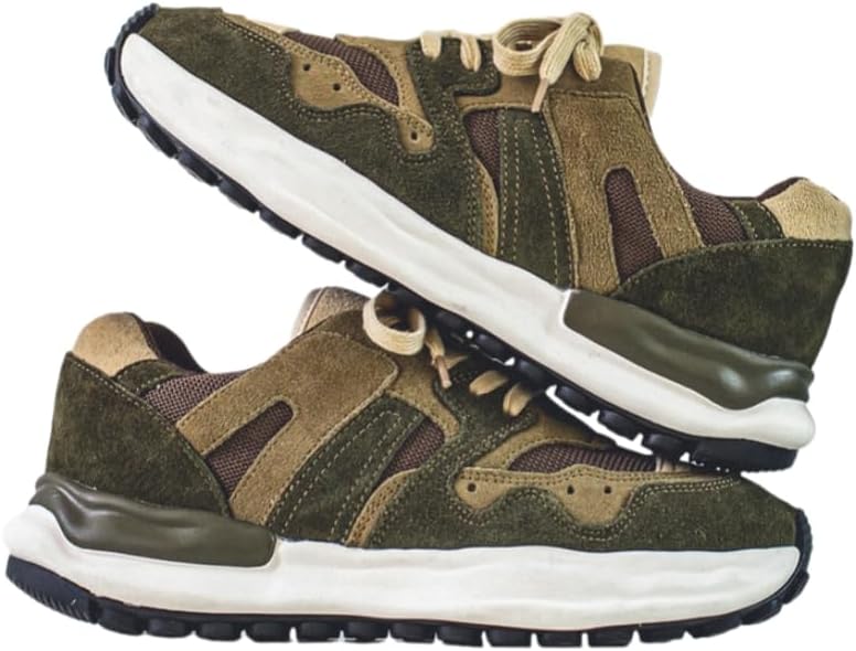 

Мужские модные кроссовки HoaloX - средние кеды для бега и повседневной носки с тканевой подкладкой, универсальная шнуровка, спортивная обувь для активного отдыха на открытом воздухе, зеленый