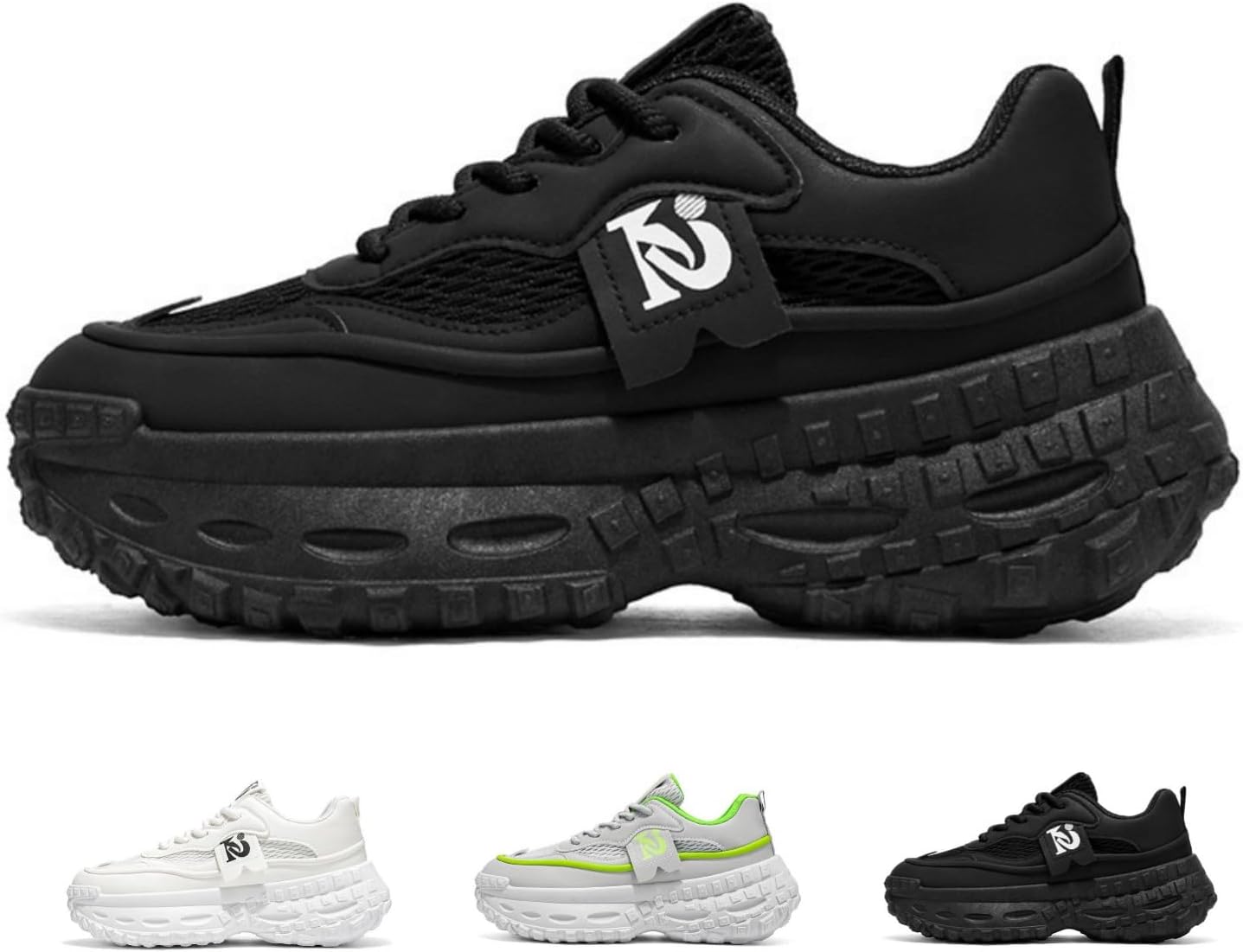 

Стильные массивные кроссовки на платформе MACEFIL для мужчин и женщин, модные, удобные, дышащие, повседневные, для активного отдыха и спорта, черный