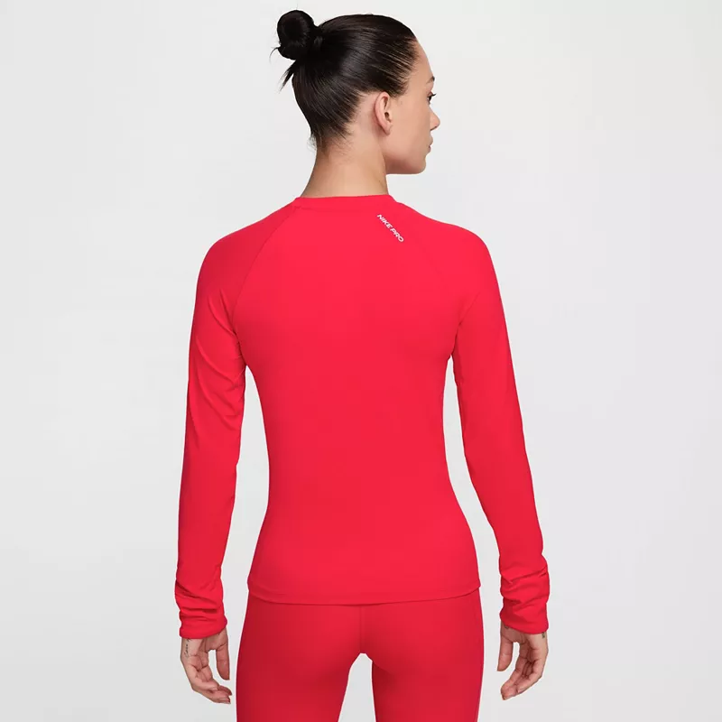 Женская футболка с длинными рукавами Nike Pro Dri-FIT, цвет University Red — фото 3