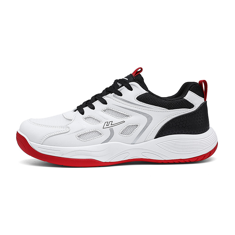 

Износостойкие дышащие низкие кроссовки для бадминтона Rebound для мужчин WARRIOR, White Black Gold