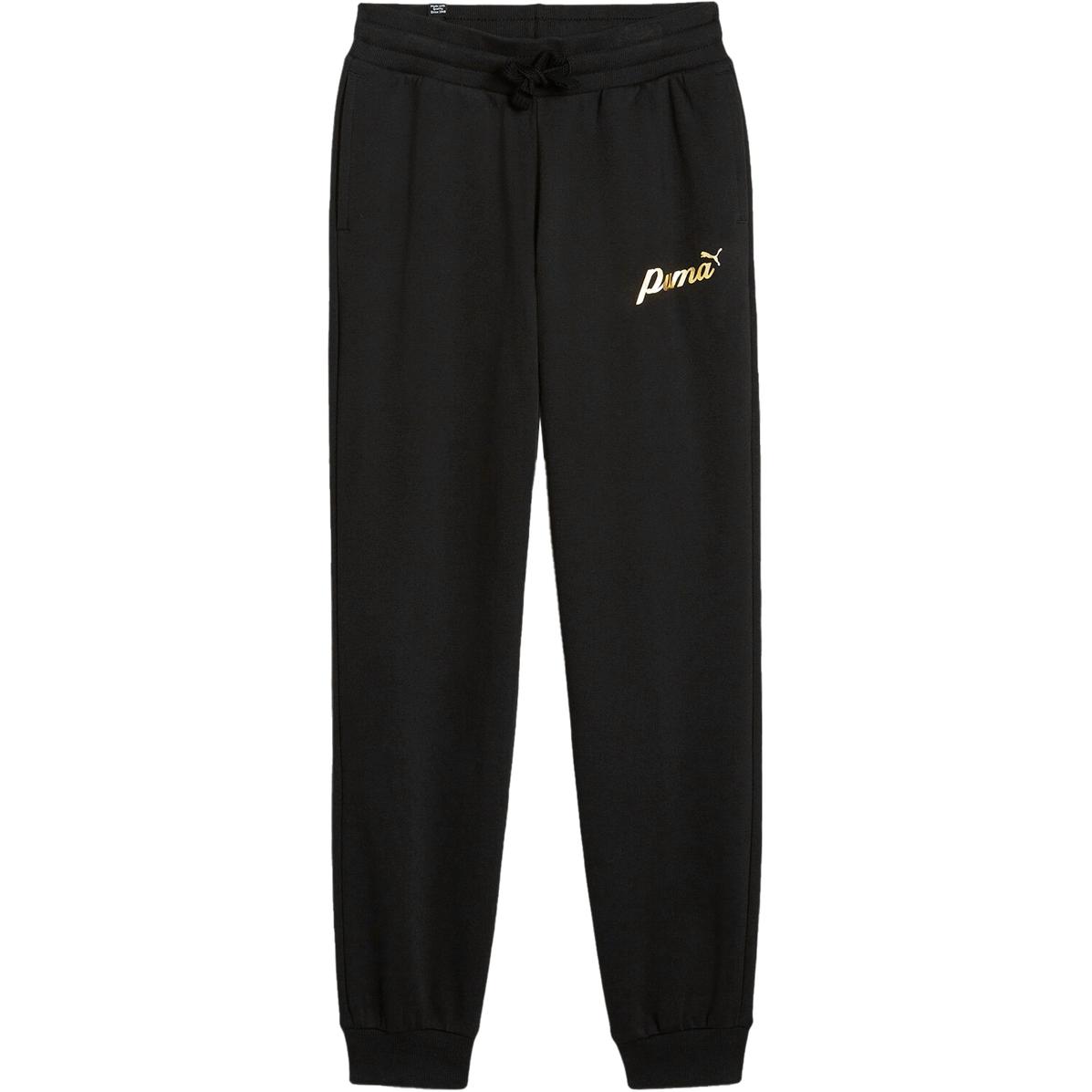 ЭсЭс+ скрипт металлик вязаные спортивные штаны black/gold foil подростки PUMA, черный/золотой — фото 3