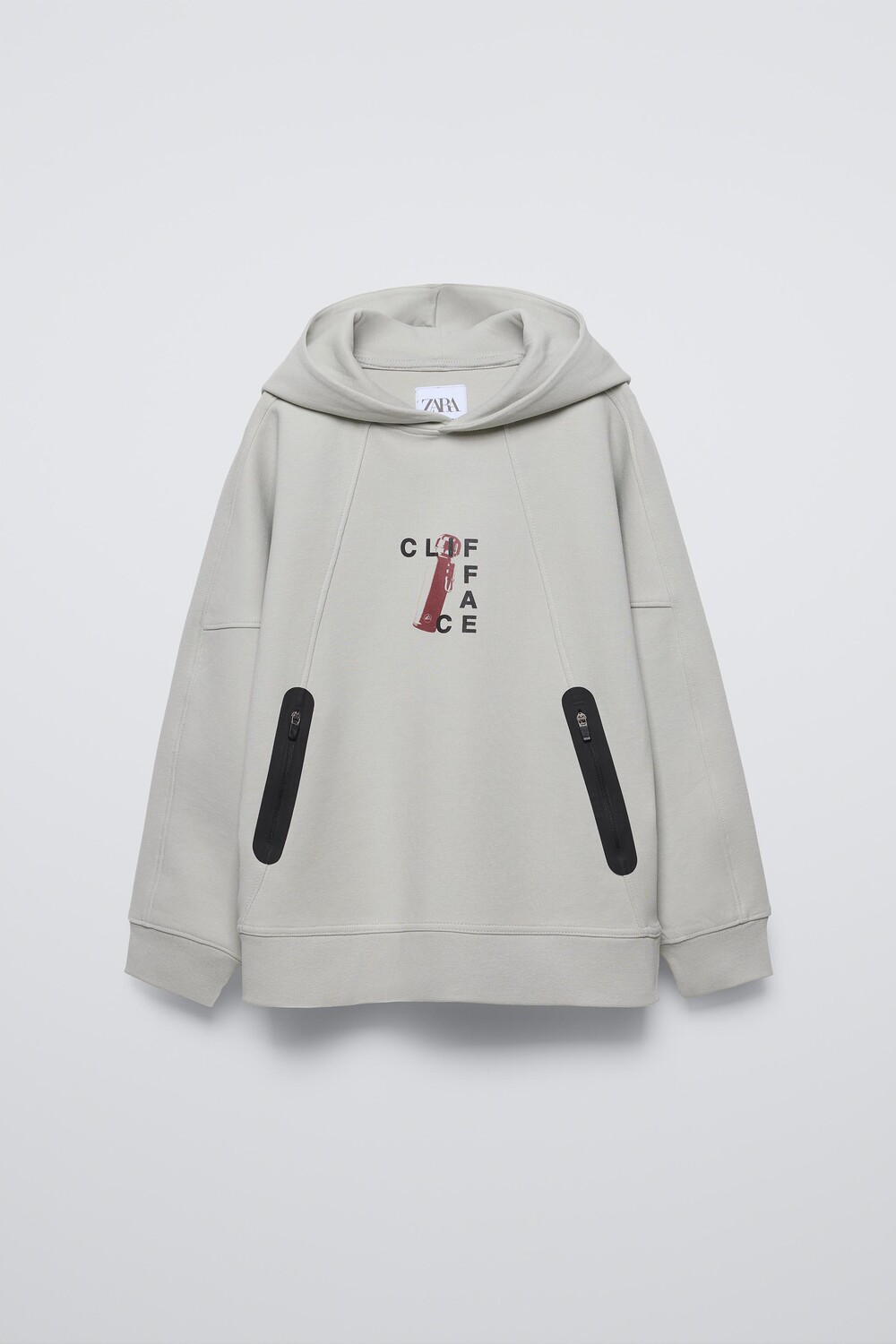 

Спортивная толстовка с молниями ZARA, серый/синий