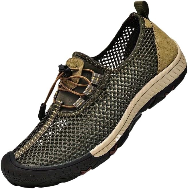 

Летние мужские сандалии большого размера, дышащие и удобные для повседневного отдыха на улице с сетчатой поверхностью Clolinde, хаки