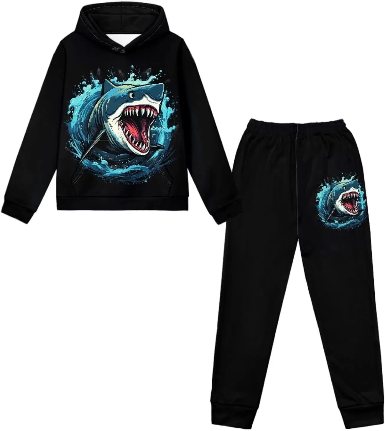 Детский спортивный костюм Uppodwarkid, толстовка и брюки, цвет Cool Shark — фото 3