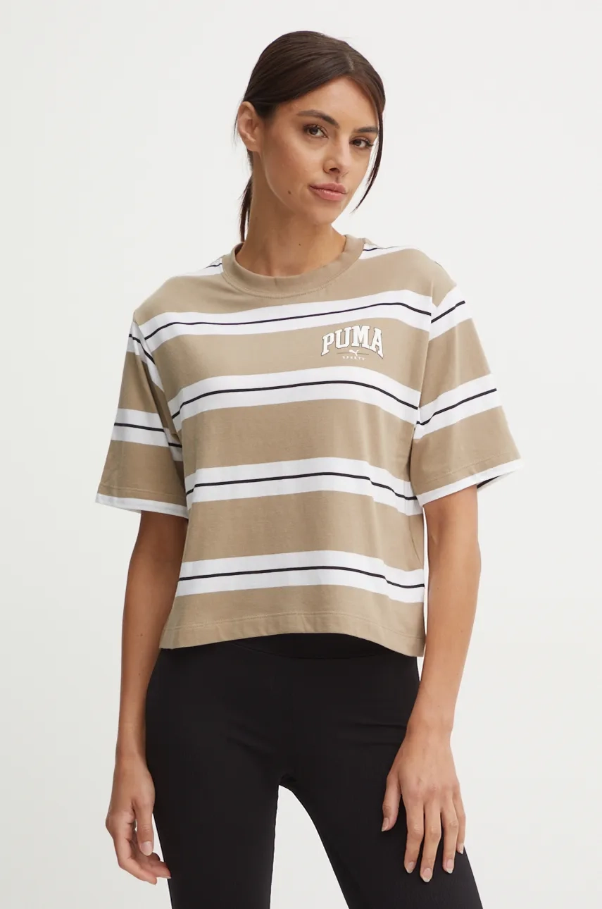 

Хлопковая футболка Puma, бежевый