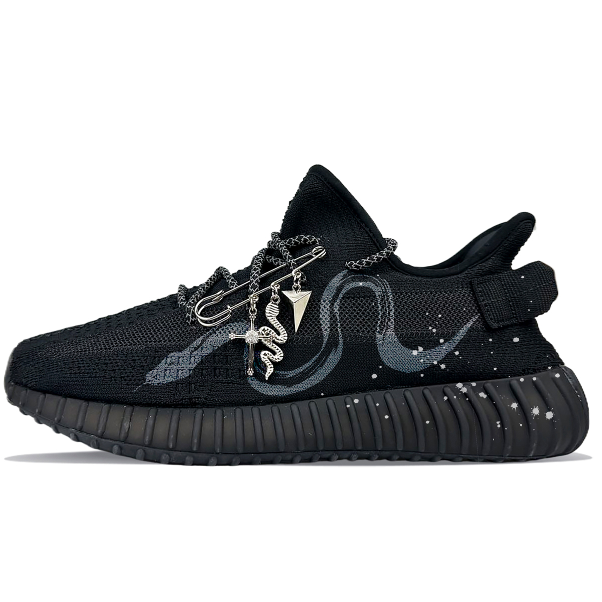 Низкие повседневные кроссовки Yeezy Boost 350 V2, нескользящие, унисекс, черные Adidas Originals, Black