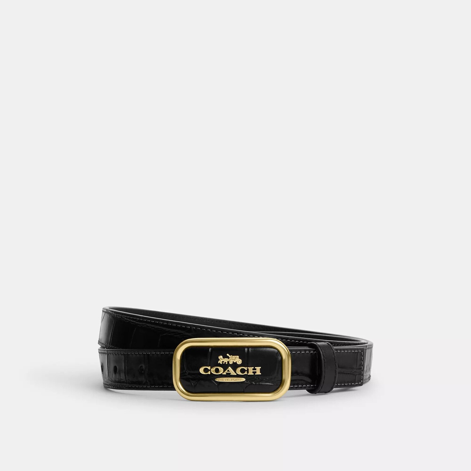 

Двусторонний ремень Morgan с фирменной пряжкой Coach Outlet, 25 мм, цвет Gold/Black