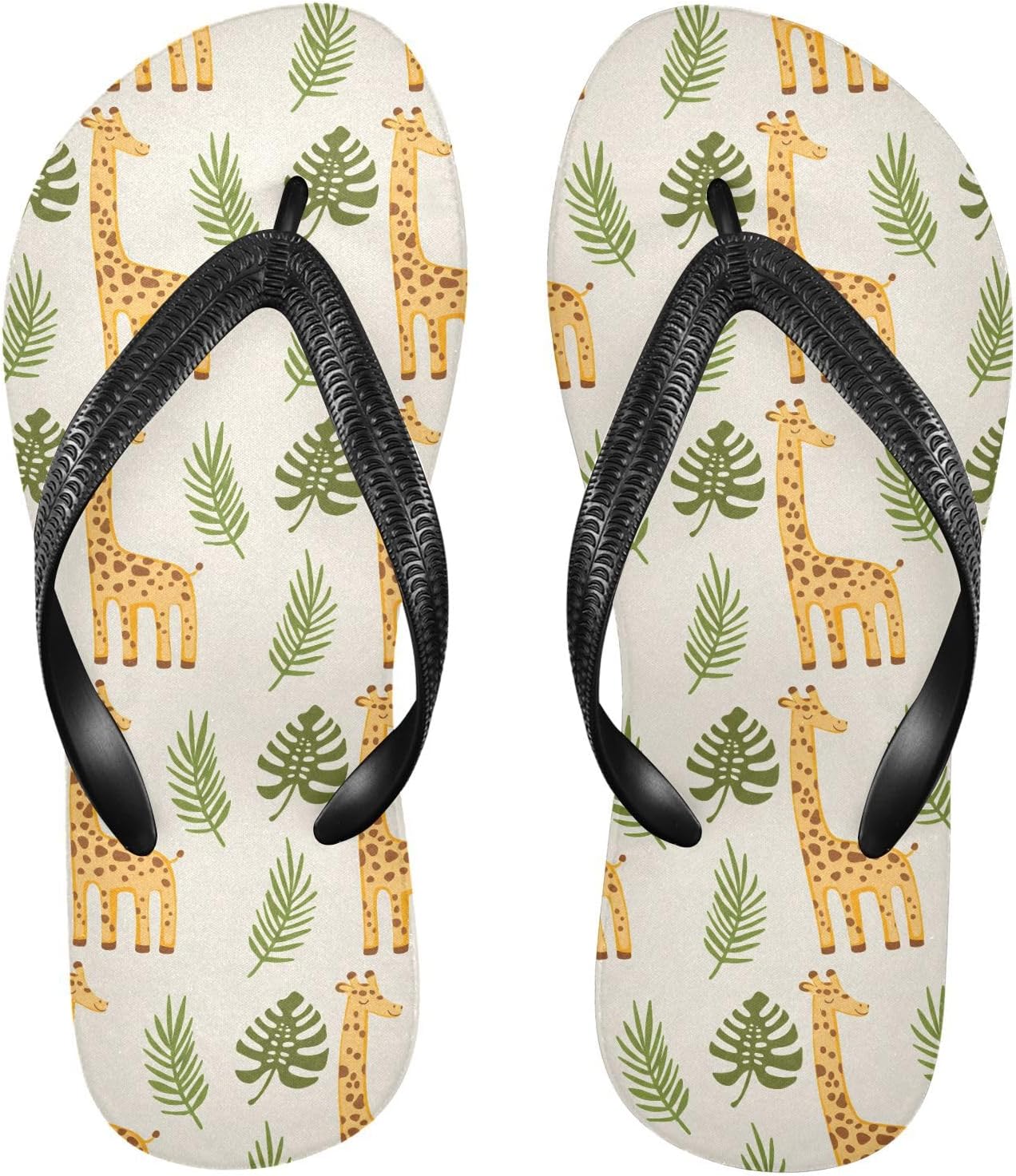 

Модные шлепанцы с милыми жирафами и тропическими листьями, пляжные летние повседневные сандалии для женщин и мужчин, тапочки для душа 20861728 Kfbe, Giraffes